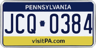 PA license plate JCQ0384
