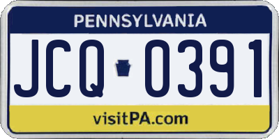 PA license plate JCQ0391