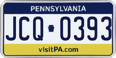 PA license plate JCQ0393