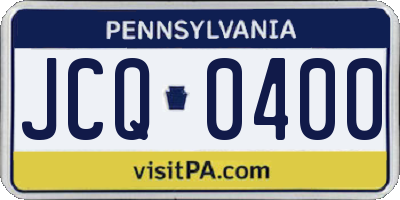 PA license plate JCQ0400