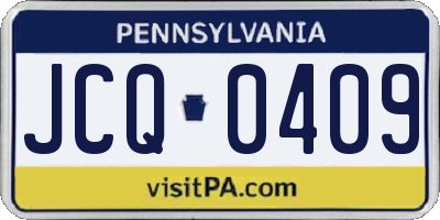 PA license plate JCQ0409