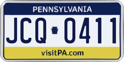 PA license plate JCQ0411