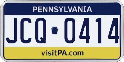 PA license plate JCQ0414