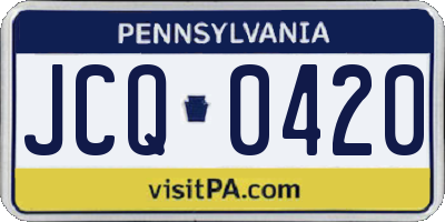 PA license plate JCQ0420