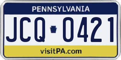 PA license plate JCQ0421