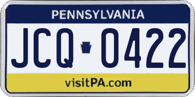 PA license plate JCQ0422