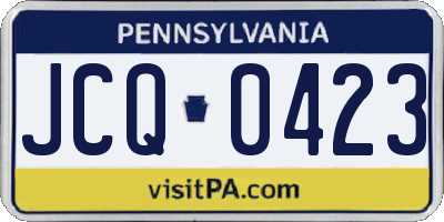 PA license plate JCQ0423