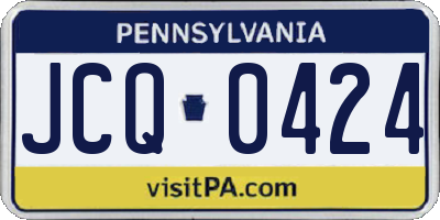 PA license plate JCQ0424