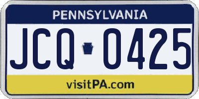 PA license plate JCQ0425