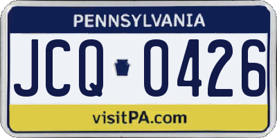 PA license plate JCQ0426