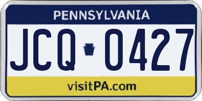 PA license plate JCQ0427