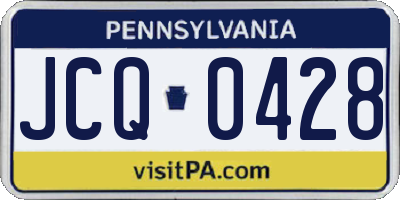 PA license plate JCQ0428