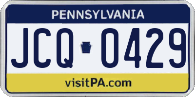 PA license plate JCQ0429