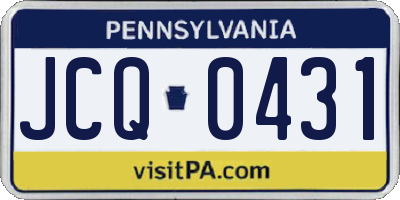 PA license plate JCQ0431
