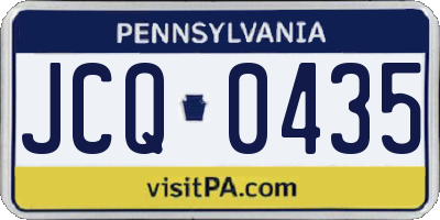 PA license plate JCQ0435
