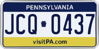PA license plate JCQ0437