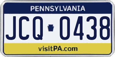 PA license plate JCQ0438
