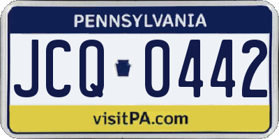 PA license plate JCQ0442