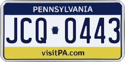 PA license plate JCQ0443