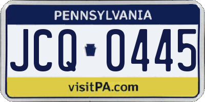 PA license plate JCQ0445