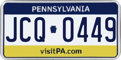 PA license plate JCQ0449