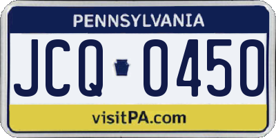 PA license plate JCQ0450