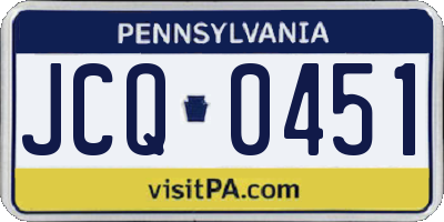 PA license plate JCQ0451