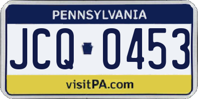 PA license plate JCQ0453