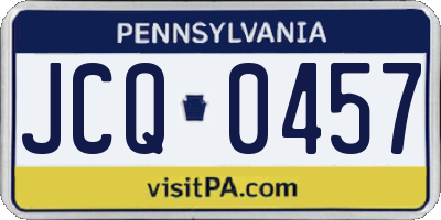 PA license plate JCQ0457