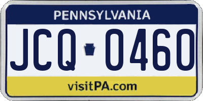 PA license plate JCQ0460