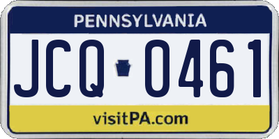 PA license plate JCQ0461