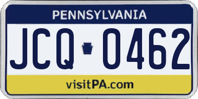 PA license plate JCQ0462