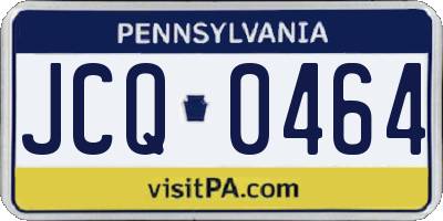 PA license plate JCQ0464