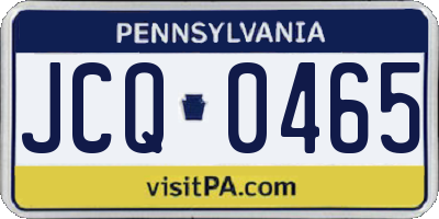 PA license plate JCQ0465