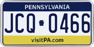 PA license plate JCQ0466
