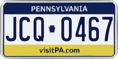 PA license plate JCQ0467