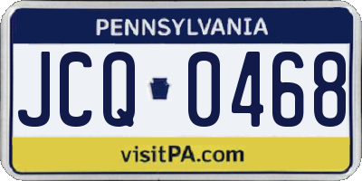 PA license plate JCQ0468