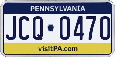 PA license plate JCQ0470