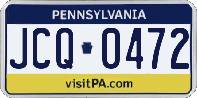 PA license plate JCQ0472