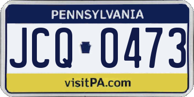 PA license plate JCQ0473
