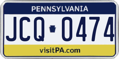 PA license plate JCQ0474