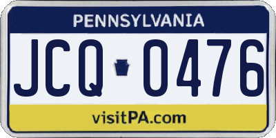 PA license plate JCQ0476
