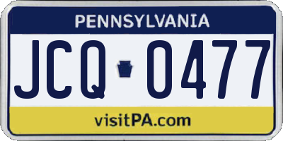PA license plate JCQ0477