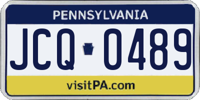 PA license plate JCQ0489