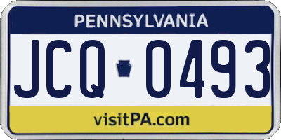 PA license plate JCQ0493
