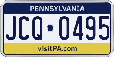 PA license plate JCQ0495