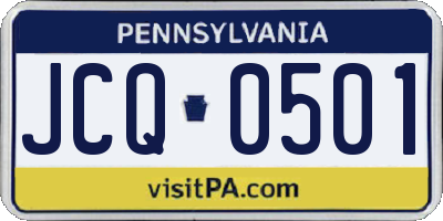 PA license plate JCQ0501