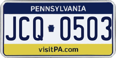 PA license plate JCQ0503