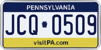 PA license plate JCQ0509