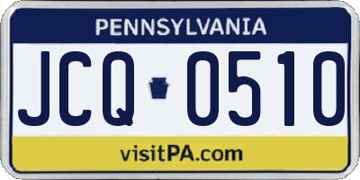 PA license plate JCQ0510